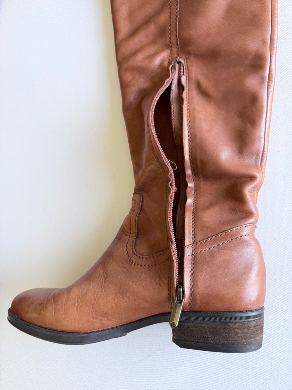 Sam Edelman Brown Leather Riding Boots 7M Knee High Ren Faire Cosplay - Picture 6 of 13